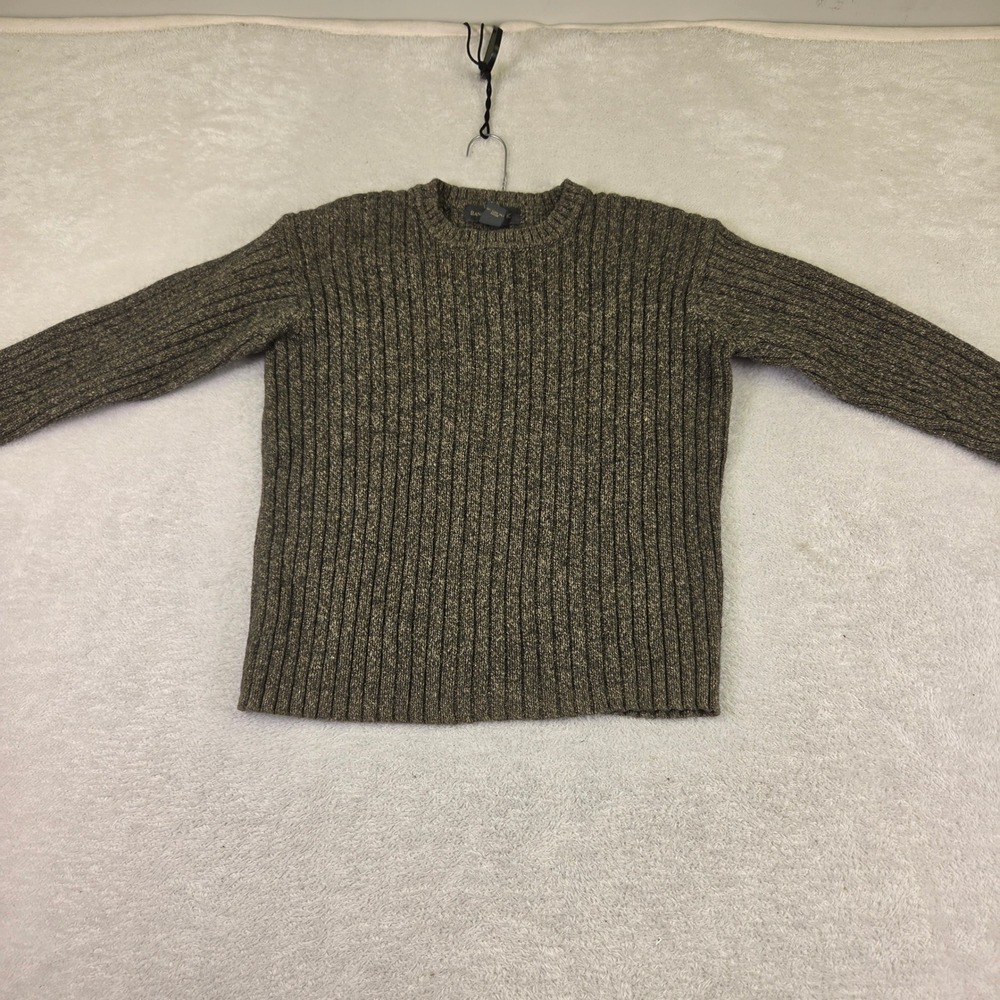 Banana Republic Mens Large Olive Green Ribbed Cotton Silk Lambswool Sweater
